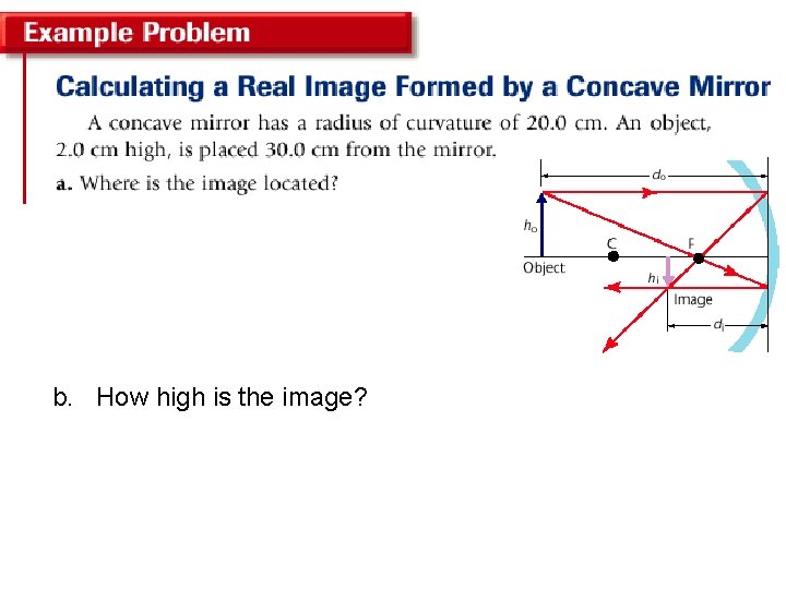 b. How high is the image? 