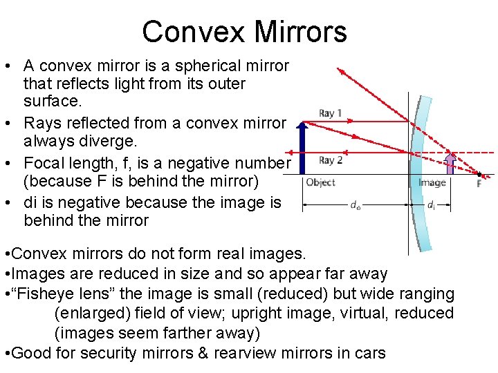 Chapter 18 1 Mirrors Plane Mirror A Flat, Can Convex Mirrors Produce Inverted Image