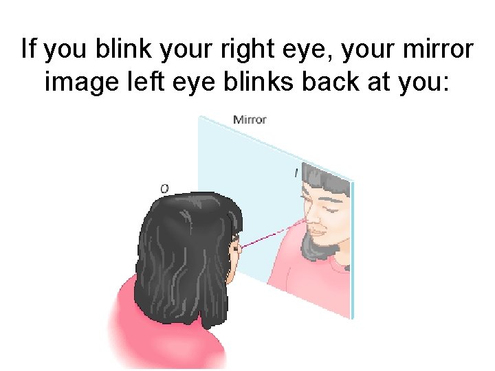 If you blink your right eye, your mirror image left eye blinks back at