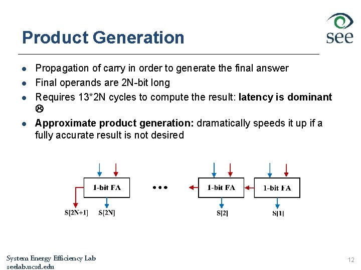 Product Generation l l Propagation of carry in order to generate the final answer