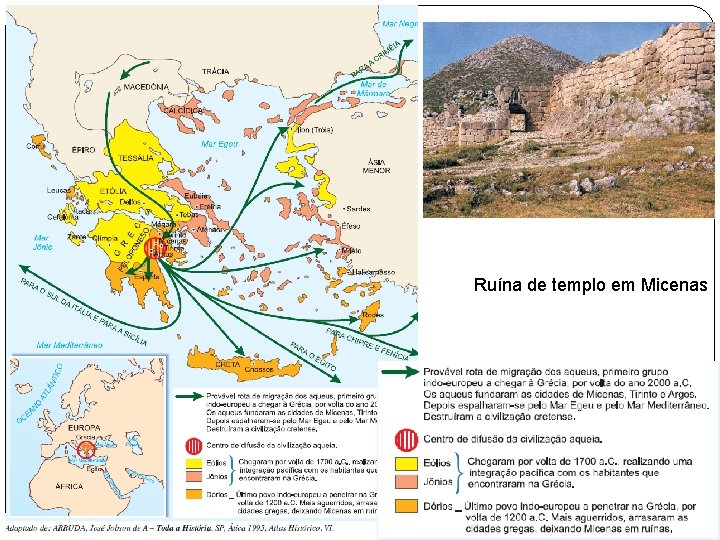 Ruína de templo em Micenas Ruína de templo em Micenas