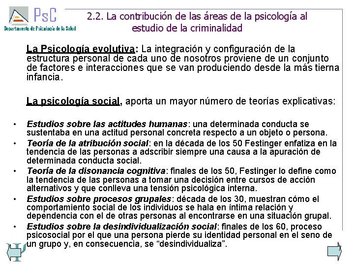 2. 2. La contribución de las áreas de la psicología al estudio de la