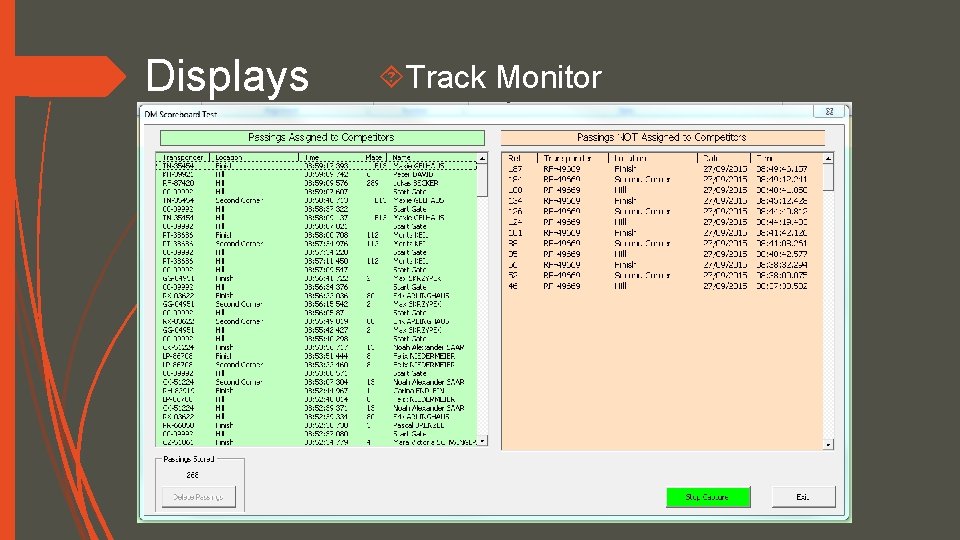 Displays Track Monitor 