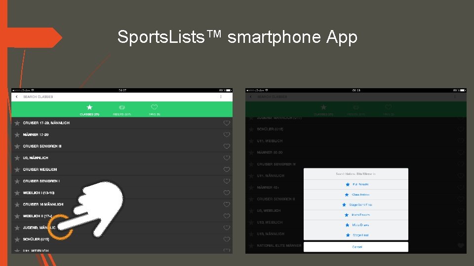 Sports. Lists™ smartphone App 