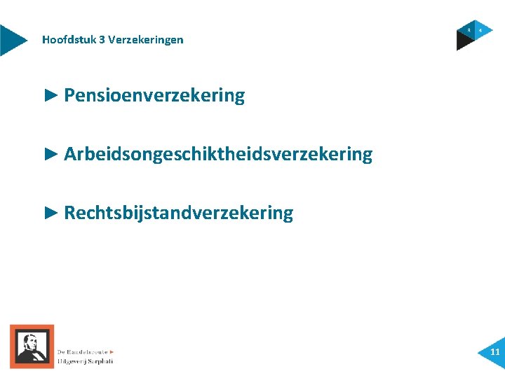 Hoofdstuk 3 Verzekeringen ► Pensioenverzekering ► Arbeidsongeschiktheidsverzekering ► Rechtsbijstandverzekering 11 