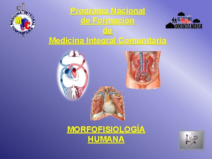Programa Nacional de Formación de Medicina Integral Comunitaria MORFOFISIOLOGÍA HUMANA 
