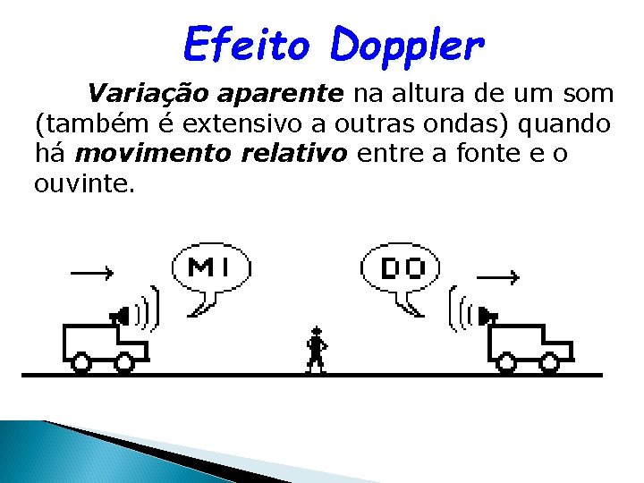 Efeito Doppler Variação aparente na altura de um som (também é extensivo a outras Efeito Doppler Variação aparente na altura de um som (também é extensivo a outras