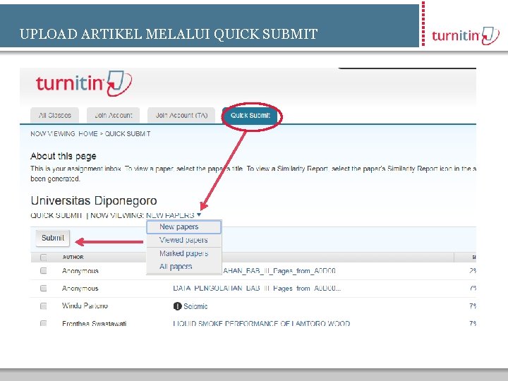 UPLOAD ARTIKEL MELALUI QUICK SUBMIT 