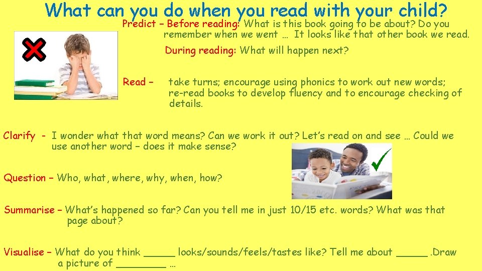 What can you do when you read with your child? Predict – Before reading: