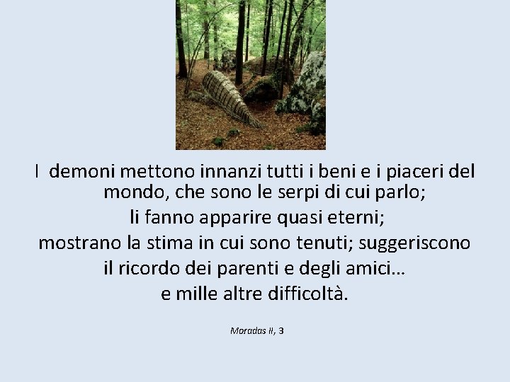 I demoni mettono innanzi tutti i beni e i piaceri del mondo, che sono