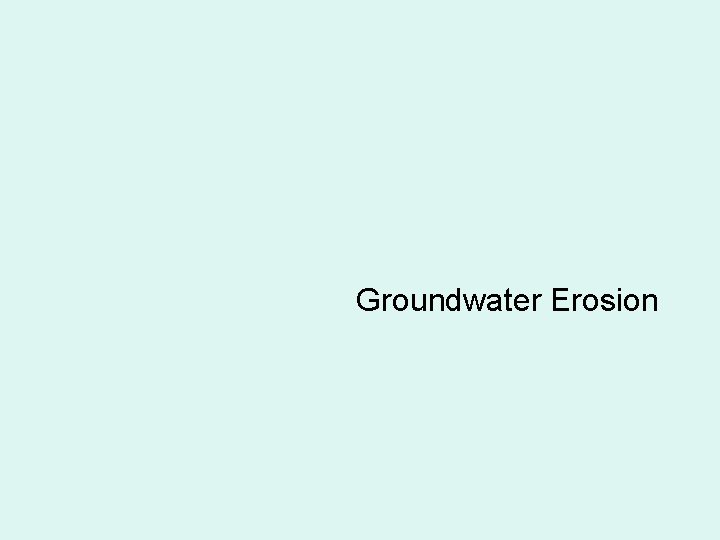 Groundwater Erosion 