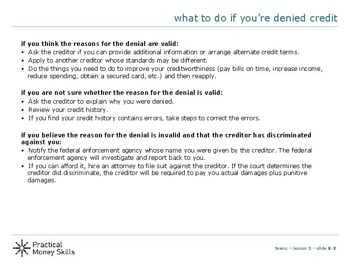 what to do if you’re denied credit if • • • you think the what to do if you’re denied credit if • • • you think the