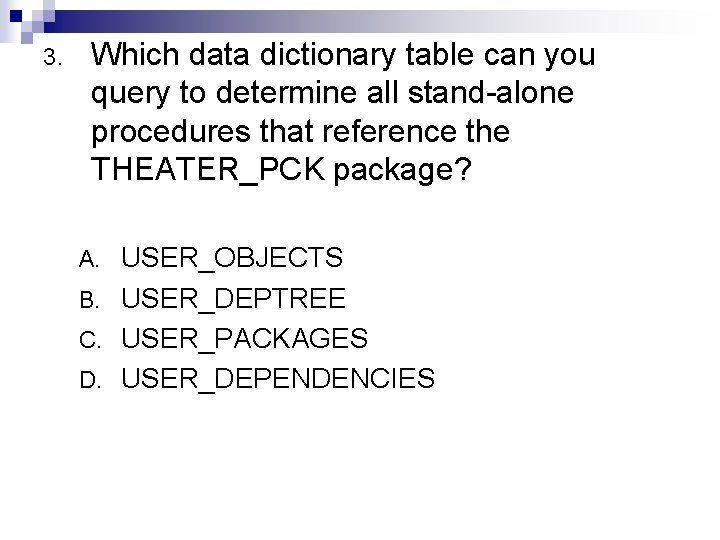 PRACTICE OVERVIEW PLSQL Part 1 1 Your stored