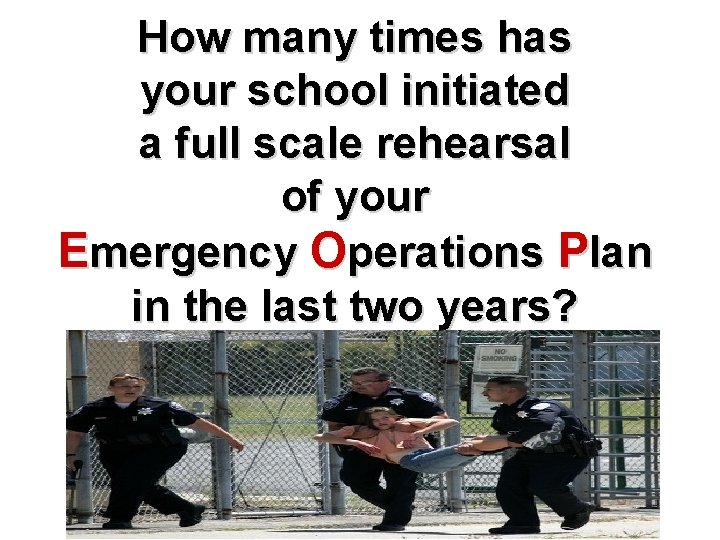 How many times has your school initiated a full scale rehearsal of your Emergency