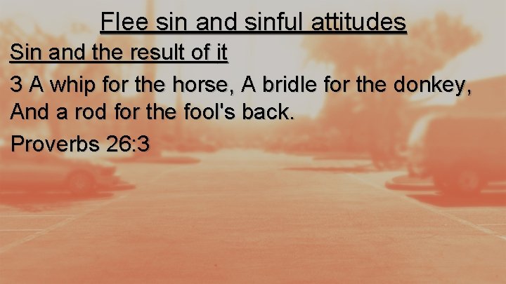 Flee sin and sinful attitudes Sin and the result of it 3 A whip