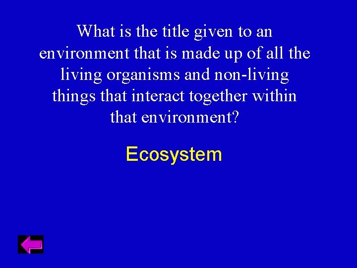 What is the title given to an environment that is made up of all