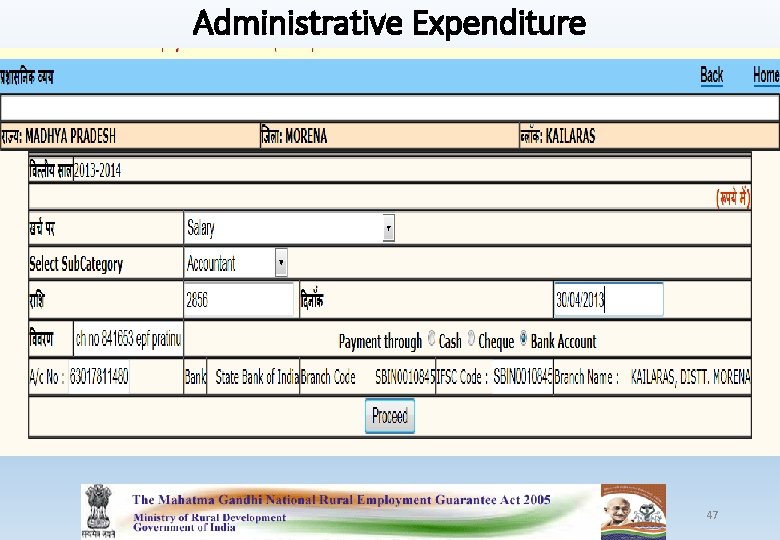 Administrative Expenditure 47 