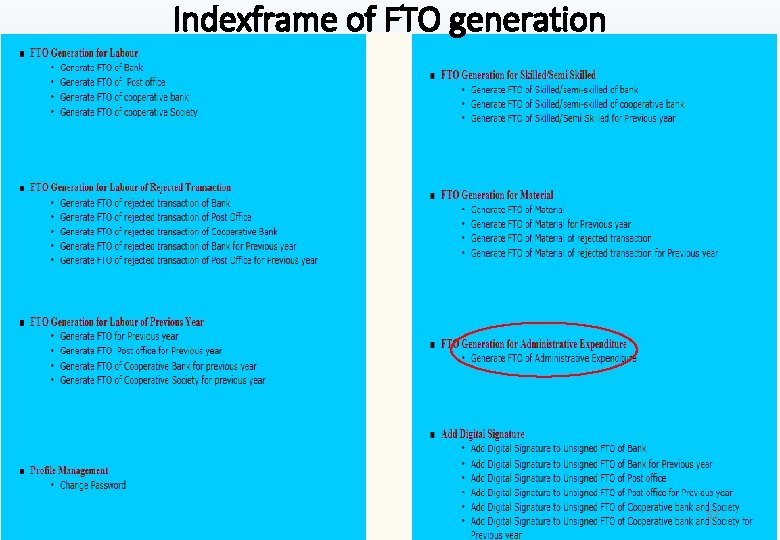 Indexframe of FTO generation 52 