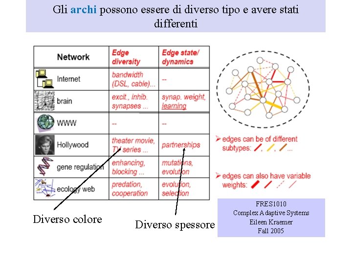 Gli archi possono essere di diverso tipo e avere stati differenti Diverso colore Diverso