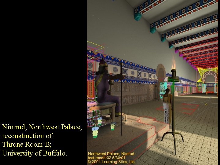 Nimrud, Northwest Palace, reconstruction of Throne Room B; University of Buffalo. 