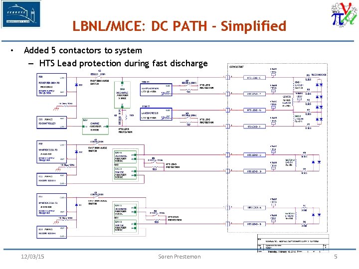 LBNL/MICE: DC PATH - Simplified • Added 5 contactors to system – HTS Lead