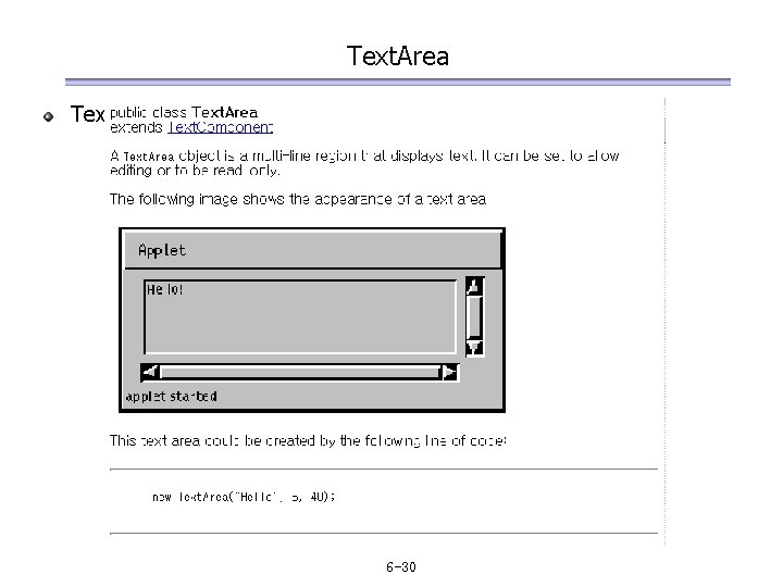 Text. Area Text. Components: Text. Area and Text. Field 6 -30 