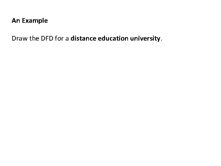 An Example Draw the DFD for a distance education university. 