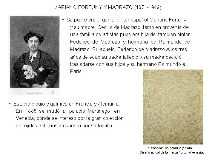 MARIANO FORTUNY Y MADRAZO (1871 -1949) • Su padre era el genial pintor español