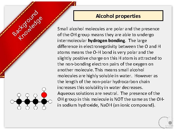 Ba Kn ck ow gro le un dg d e Alcohol properties Small alcohol Ba Kn ck ow gro le un dg d e Alcohol properties Small alcohol