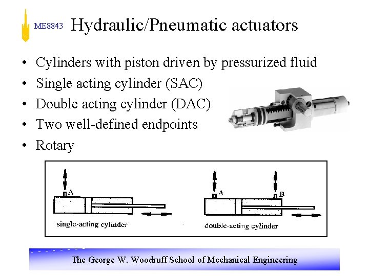 ME 8843 • • • Hydraulic/Pneumatic actuators Cylinders with piston driven by pressurized fluid