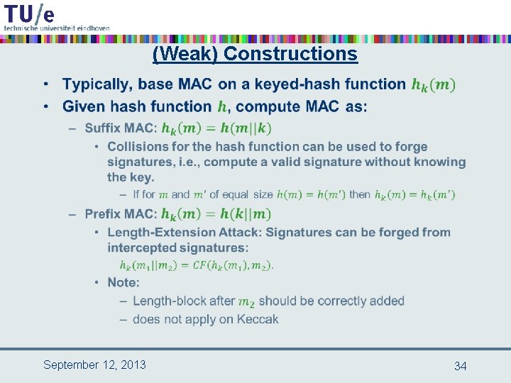 (Weak) Constructions • September 12, 2013 34 