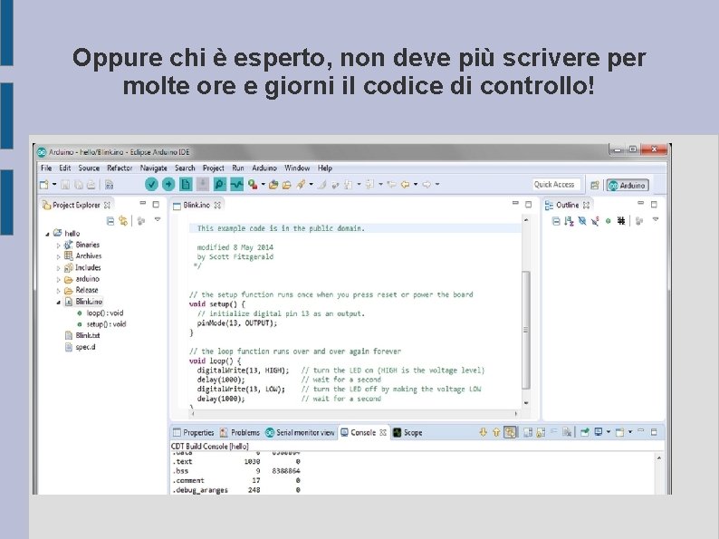 Oppure chi è esperto, non deve più scrivere per molte ore e giorni il