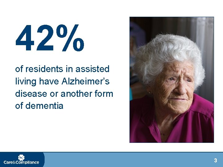 42% of residents in assisted living have Alzheimer’s disease or another form of dementia