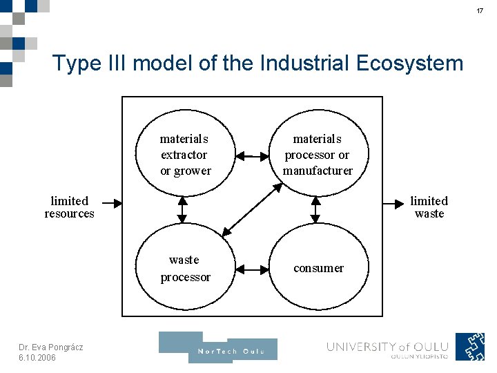 17 Type III model of the Industrial Ecosystem materials extractor or grower materials processor