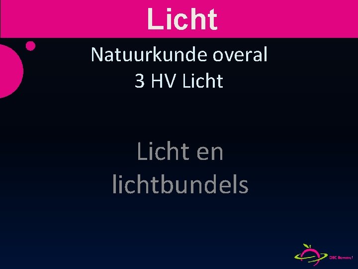 Licht Natuurkunde overal 3 HV Licht en lichtbundels 