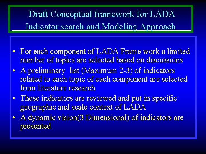 LADA Conceptual Framework Draft proposal by A P