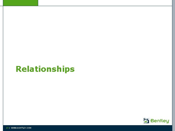 Relationships 65 | WWW. BENTLEY. COM 