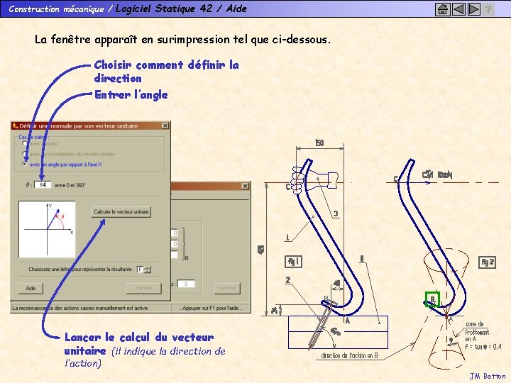 Construction mécanique / Logiciel Statique 42 / Aide ? La fenêtre apparaît en surimpression
