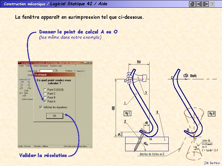 Construction mécanique / Logiciel Statique 42 / Aide ? La fenêtre apparaît en surimpression