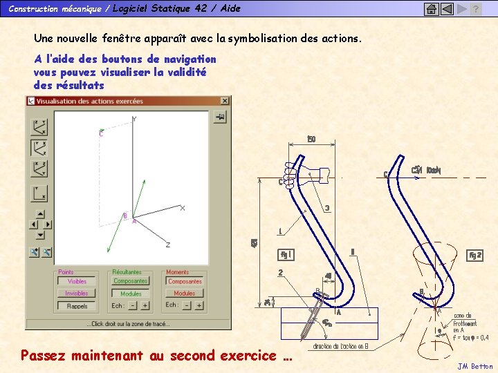 Construction mécanique / Logiciel Statique 42 / Aide ? Une nouvelle fenêtre apparaît avec