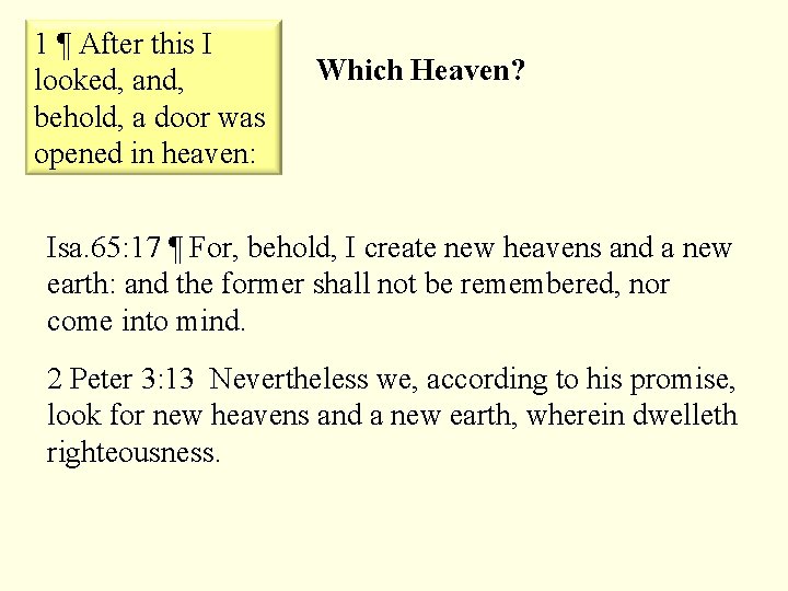 1 ¶ After this I looked, and, behold, a door was opened in heaven: