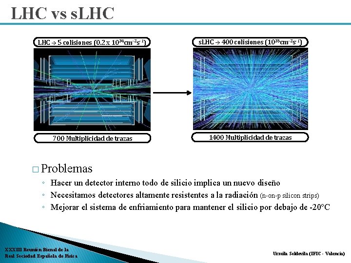 LHC vs s. LHC 5 colisiones (0. 2 x 1034 cm-2 s-1) s. LHC