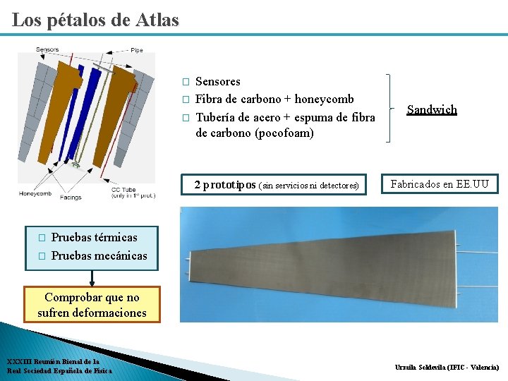 Los pétalos de Atlas � � � Sensores Fibra de carbono + honeycomb Tubería