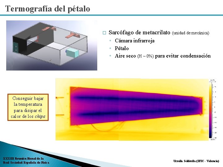 Termografía del pétalo � Sarcófago de metacrilato (unidad de mecánica) ◦ Cámara infrarroja ◦ Termografía del pétalo � Sarcófago de metacrilato (unidad de mecánica) ◦ Cámara infrarroja ◦