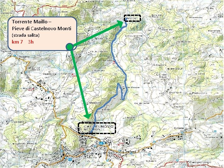 Torrente Maillo – Pieve di Castelnovo Monti (strada salita) km 7 3 h 