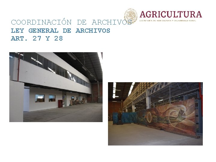 COORDINACIÓN DE ARCHIVOS LEY GENERAL DE ARCHIVOS ART. 27 Y 28 