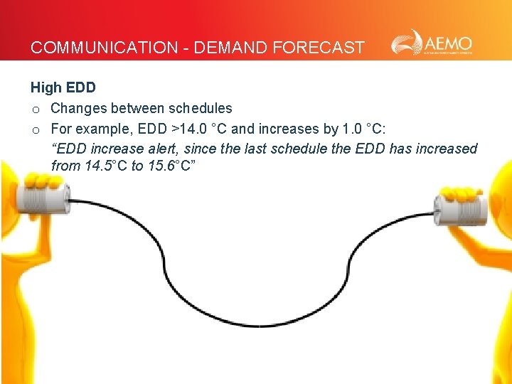 COMMUNICATION - DEMAND FORECAST High EDD o Changes between schedules o For example, EDD