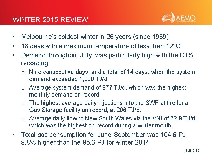 WINTER 2015 REVIEW • Melbourne’s coldest winter in 26 years (since 1989) • 18