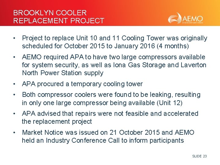 BROOKLYN COOLER REPLACEMENT PROJECT • Project to replace Unit 10 and 11 Cooling Tower