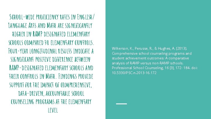 School-wide proficiency rates in English/ Language Arts and Math are significantly higher in RAMP